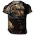 tanie męska koszulka 3d-Męskie Podkoszulek Graficzny Zwierzę Tygrys Półgolf Odzież Druk 3D Na zewnątrz Codzienny Krótki rękaw Nadruk Zabytkowe Moda Designerskie