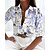 cheap Blouses &amp; Shirts-Women&#039;s Shirt Blouse Pink Blue Orange Button Print Floral Letter Casual Long Sleeve Shirt Collar Basic Elegant Regular Floral S