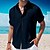 cheap Short Sleeve-Men&#039;s Shirt Linen Shirt Summer Shirt Beach Shirt Guayabera Shirt Black White Navy Blue Plain Short Sleeve Summer Lapel Casual Daily Clothing Apparel Front Pocket