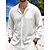 cheap Casual Shirts-Men&#039;s Shirt Linen Shirt Button Up Shirt Casual Shirt Summer Shirt Beach Shirt Black White Pink Plain Long Sleeve Spring &amp; Summer Band Collar Casual Daily Clothing Apparel