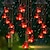 זול אורות מיתר סולאריים-שמש אדומה ציפור פעמוני רוח אורות led אור תלייה וילה חצר מרפסת שמש פעמוני רוח אורות אורות חג המולד קישוט נוף מנורת