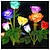 Недорогие Подсветки дорожки и фонарики-Солнечные садовые фонари, розовые огни для украшения двора, сада, увеличенная солнечная панель, более реалистичный цветок розы