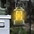 voordelige Zaklampen en kampeerverlichting-1 stuk 4.5 W LED-lampen op zonne-energie Zaklampen &amp; Campingverlichting Dimbaar Waterbestendig COB Warm geel Batterijen aangedreven Buitenverlichting Binnenplaats Tuin 1 LED-kralen
