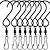 voordelige Buitenmuurkleden-8 packs draaibare windgong haken s-type roestvrij staal draaibare lagerhaken voor het ophangen van windgong vogelvoeder kristal feestartikelen (zwart)