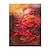お買い得  抽象画-手作り油絵キャンバス壁アート装飾現代動物赤い鯉家の装飾のための圧延フレームレス未延伸絵画