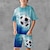ieftine seturi 3d pentru băiat-Băieți 3D Grafic Fotbal Tricou și Pantaloni scurți Set tricouri Set de îmbrăcăminte Manșon scurt Imprimeuri 3D Vară Primăvară Activ Sport Modă Poliester Copii 3-13 ani În aer liber Stradă Vacanță Fit