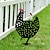 abordables piquets de jardin décoratifs-Matériau acrylique évidé noir créatif avec décoration de jardin en forme de poule adaptée à la décoration de cours, de parcs et de prairies