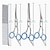 cheap Dog Grooming Supplies-4PCS Dog Grooming Scissors Round Tip Stainless Steel Down-Curved Scissors Thinning Cutting Shears