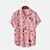 billiga hawaiianska lapelskjortor för män-Herr Skjorta Hawaii skjorta Grafiska tryck Svamp Nedvikt Rodnande Rosa Purpur Grön Kaki Utomhus Gata Kort ärm Mönster Button-Down Kläder Tropisk Mode Hawaiisk Designer