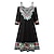 cheap Print Dresses-Women‘s Casual Dress Ethnic Dress Mini Dress Black 3/4 Length Sleeve Pure Color Print Summer Spring Fall V Neck Stylish 2023 S M L XL XXL 3XL