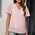 cheap Tees &amp; T Shirts-Women&#039;s T shirt Tee Black White Pink Plain Daily Weekend Short Sleeve V Neck Basic Regular S
