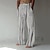 cheap Linen Pants-Men&#039;s Trousers Summer Pants Beach Pants Drawstring Elastic Waist Straight Leg Stripe Comfort Breathable Casual Daily Holiday Fashion Classic Style Navy Blue Green