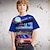 رخيصةأون قمصان الصبي 3D-أزياء رسالة نمط مطبوعة قصيرة الأكمام تي شيرت أزياء 3d مطبوعة قمصان ملونة للبنين والبنات