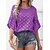 cheap Blouses &amp; Shirts-Women&#039;s Shirt Blouse Red Blue Purple Print Plaid Casual Half Sleeve Round Neck Basic Regular S