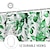 tanie Zasłony prysznicowe Najlepsza sprzedaż-Zasłona prysznicowa z haczykami, kwiatowa roślina jasnozielone akwarelowe liście na górnej roślinie z kwiatową dekoracją łazienki cal z haczykami