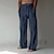 cheap Linen Pants-Men&#039;s Trousers Summer Pants Beach Pants Drawstring Elastic Waist Straight Leg Stripe Comfort Breathable Casual Daily Holiday Fashion Classic Style Navy Blue Green