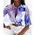 cheap Blouses &amp; Shirts-Women&#039;s Shirt Blouse Pink Blue Purple Button Print Graphic Abstract Casual Long Sleeve Shirt Collar Basic Regular S