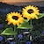 preiswerte Bodenlichter-Solarbetriebene Sonnenblumen-Lichter für den Außenbereich, dekorative Gartenpfähle, Solar-LED-Wege-Dekor-Lichter, Solarblumen für Garten, Terrasse, Rasen, Hof, Veranda, Gehweg