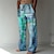 cheap Men&#039;s Bottoms-Men&#039;s Trousers Summer Pants Beach Pants Graphic Prints Cross Drawstring Elastic Waist 3D Print Comfort Casual Daily Holiday Streetwear Hawaiian Light Green Blue