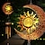 cheap Solar String Lights-Solar Outdoor Wind Chime Light Moon Sun Star Lamp Wrought Iron Sun Lawn Flood Light Patio Outdoor Garden Decoration Waterproof Warm White Light