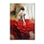 abordables Peintures portraits-Jupe rouge fille art peint à la main espagnol flamenco beauté danseuse art huile toile peinture mur art photo décor à la maison sans cadre