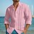 cheap Casual Shirts-Men&#039;s Linen Shirt Casual Shirt Summer Shirt Beach Shirt White Pink Blue Striped Long Sleeve Spring &amp; Summer Lapel Hawaiian Holiday Clothing Apparel Print