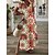 cheap Maxi Dresses-Women&#039;s Casual Dress Swing Dress Boho Dress Long Dress Maxi Dress Modern Casual Floral Tribal Print Daily Holiday Vacation V Neck Short Sleeve Dress Regular Fit Pink Red Orange Summer Spring S M L XL