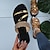 billige Sandaler til kvinner-Dame Sandaler Store størrelser Utendørs tøfler utendørs Strand Helfarge Sommer Flat hæl Fritid minimalisme Fuskelær Tøfler Sølv Svart Gull