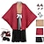 voordelige Anime kostuums-geïnspireerd door demon slayer: kimetsu no yaiba yoriichi tsugikuni anime cosplay kostuums japans halloween cosplay kostuums kimono top broek oorbellen voor heren dames met pruik