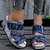 billige Sandaler til kvinner-Dame Sandaler Tøfler Wedge-sandaler Store størrelser Utendørs tøfler Daglig Helfarge Sommer Kile Hæl Åpen Tå Fritid Lerret Blå