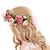 billiga Hårstylingstillbehör-boho blommigt pannband band blomma halo krona bröllop festival hår krans ljusrosa