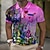 cheap Men&#039;s Button Up Polos-Men&#039;s Polo Shirt Waffle Polo Shirt Lapel Polo Button Up Polos Golf Shirt Graphic Prints Turndown Blue-Green Blue Purple Orange Green Outdoor Street Short Sleeve Print Clothing Apparel Fashion
