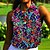 cheap Women&#039;s Golf Clothing-Women&#039;s Golf Polo Shirt Golf Shirt Button Up Polo Purple Green Sleeveless Golf Apparel Golf Clothes Floral Ladies Golf Attire Clothes Outfits Wear Apparel