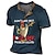 tanie męska koszulka typu henley-Męskie Koszula Henley Graficzny Kogut Henley Odzież Druk 3D Na zewnątrz Codzienny Krótki rękaw Przycisk w dół Nadruk Moda Designerskie Wygodny