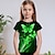 halpa tyttöjen 3d t-paidat-Tyttöjen 3D Kuvitettu Eläin Perhonen T-paita Lyhythihainen 3D-tulostus Kesä Kevät Aktiivinen Muoti söpö tyyli Polyesteri Lapset 3-12 vuotta ulko- Kausaliteetti Päivittäin Normaali