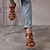 ieftine Sandale de Damă-Pentru femei Tocuri Sandale Blocați sandale pentru toc Tocuri stiletto Pantofi Romani Zilnic Culoare solidă Elimina Vară Toc Îndesat Vârf deschis Epocă minimalism Imitație Piele PU Curea Gleznă Roșu