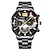 ieftine Ceasuri Quartz-Bărbați Ceasuri de cuarț Lux Cadran mare Ceas Casual Afacere Luminos Calendar Cronograf Ora mondială Curea din oțel inoxidabil Uita-te