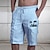 preiswerte Shorts mit Grafik für Herren-Herren Cargo Shorts Kurze Hosen Sommer-Shorts Kordelzug Elastische Taille Bedruckt Kokosnussbaum Grafik-Drucke Atmungsaktiv Weich Kurz Casual Täglich Festtage Strassenmode Designer Schwarz Blau