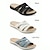 cheap Women&#039;s Sandals-Women&#039;s Sandals Slippers Boho Bohemia Beach Flat Sandals Outdoor Slippers Daily Beach Solid Color Summer Wedge Heel Classic Casual PU Black White Pink