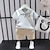cheap Sets-2 Pieces Toddler Boys T-shirt &amp; Shorts Outfit Bear Stripe Letter Short Sleeve Cotton Set Outdoor Fashion Cool Daily Summer Spring 3-7 Years Short Sleeve Suit Lapel Letter White Short Sleeve Suit