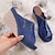 billiga Damsandaler-dam wedge sandaler plattform sandaler plus size utomhus strand sommar elegant casual blå svart