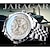 お買い得  機械式腕時計-jaragar 機械式時計男性アビエイターシリーズ軍事真の男性スポーツ自動時計高級ステンレス鋼機械式男性時計時間発光腕時計ブルーガラス