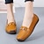 ieftine Pantofi Joși de Damă-Pentru femei Pantofi Flați Slip-On-uri Mărime Plus Size Pantofi albi Pantofi moi În aer liber Zilnic Culoare solidă Vară Toc Drept Vârf pătrat Casual minimalism Imitație Piele PU Loafer Negru Galben