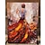 tanie Obrazy z ludźmi-Hang-Malowane obraz olejny Ręcznie malowane Pionowe Abstrakcja Ludzie Nowoczesny Zwinięte płótna