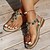 preiswerte Damensandalen-Damen Riemchensandalen Bling Bling Boho Strand Flache Sandalen T-Riemen Party Täglich Sommer Strass Perlen Flach