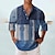 baratos Camisa Henley-camisa masculina bloco de cores estampas gráficas geometria gola azul royal azul marrom cinza escuro cinza ao ar livre rua manga longa impressão roupas vestuário moda streetwear designer casual