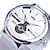 tanie Zegarki mechaniczne-Zwycięzca męski zegarek mechaniczny luksusowa duża tarcza biznesowa moda pusty szkielet automatyczny samozwijający się świecący zegarek ze stali nierdzewnej