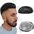abordables Cheveux humains et postiches-toupet for men 8x10 inch 0.06mm thin pu skin mens toupee human hair natural black mens hair piece v-looped hair wig for men replacement hair system postiches