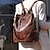 billiga Ryggsäckar-vintage ryggsäck med dragkedja och dekor i konstläder, tvåvägs axelväska för arbete