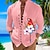 levne pánské lněné košile-pánská košile plátěná košile květinová grafikapapoušek stojáček bílá růžová khaki outdoor street potisk s dlouhým rukávem oblečení oblečení plátěné košile móda streetwear návrhář ležérní
